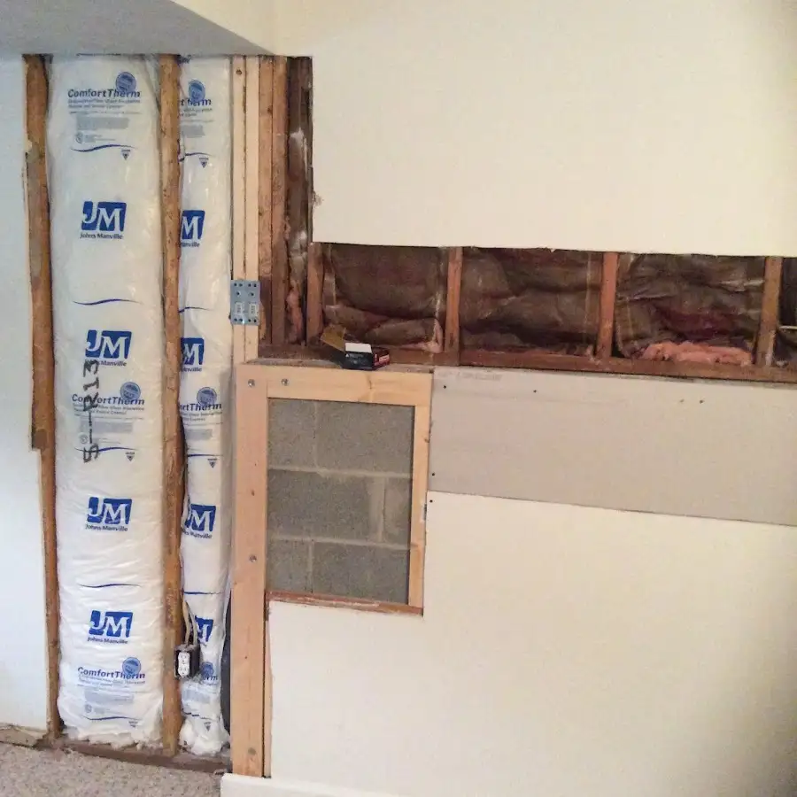 Wall insulation replacement during Contents Cleaning & Restoration in Highland Park
